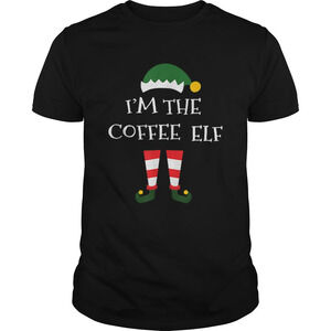Coffee Elf Gift Funny Matching Family Group Christmas Shirt